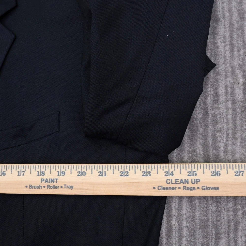 Tasso Elba Mens Navy Blue Two Button Blazer Sport Coat Size 46R 10TE2271